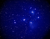 Optical image of the Pleiades open star cluster