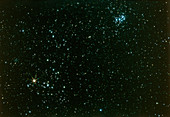 Optical photo of the Hyades star cluster