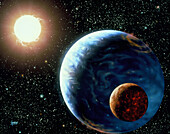 Artwork of extrasolar planet around Tau Bootis