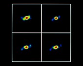 4 false-colour radio images of SS 433 showing jets