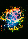 Enhanced colour optical photo of the Crab Nebula