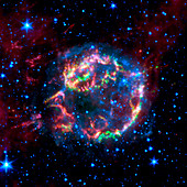 Supernova remnant Cassiopeia A,IR image