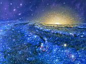 Artwork of the Milky Way,our galaxy