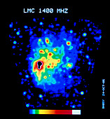 False-colour radio map of Large Magellanic Cloud