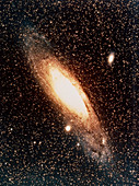 Optical photo of Andromeda Galaxy & its satellites