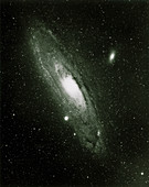 Optical image of spiral galaxyy M31 in Andromeda