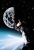 Artwork showing explosion on board Apollo 13