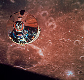 Apollo 10 command module seen orbiting the Moon
