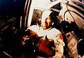 Apollo 8 astronaut,James Lovell,in flight