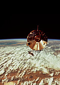 Apollo 9 Command Module above earth