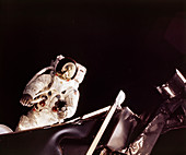 Apollo 9 astronaut in spacewalk