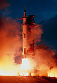 Launch of Apollo 14 atop a Saturn V rocket
