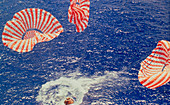 Apollo 15 spacecraft after splashdown in Pacific
