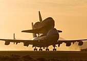 Space shuttle Atlantis on a Boeing 747