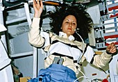 Astronaut onboard Shuttle Discovery mission STS-33