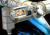Cut-away artwork of the Columbus Orbital Facility