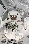 Astronaut in ISS airlock