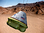 Lunar capsule returning to Earth