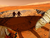 Two astronauts on Mars,artwork