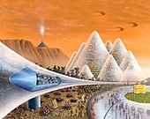 Martian colony art exhibition,artwork