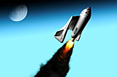 SpaceShipOne firing rocket