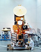 Preflight check of Landsat D satellite