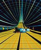 Interior of a giant farm spaceship