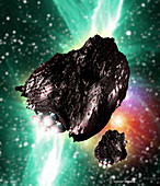 Rocket-controlled asteroids