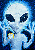 Composite oil painting of Extraterrestrial Alien