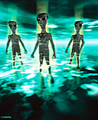 Computer artwork of aliens in a mist