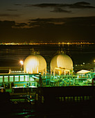 Two gas storage spheres at ICI chemical works