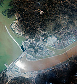 Three Gorges dam,China,satellite image