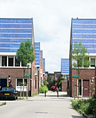 Photovoltaic cells on house roofs