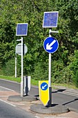 Solar panels at a traffic island,UK