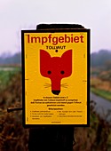Rabies warning sign,Bitterfeld,Germany