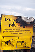 Lava warning sign