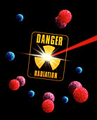 Artwork of radiation and radiation warning sign