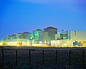 Nuclear power station at night