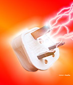 Plug with electric current