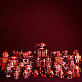 A collection of toy robots