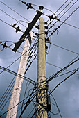 Telephone pole and wires