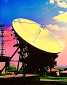 Coloured photo of a satellite dish