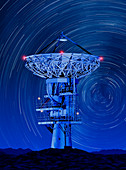 Dish and star trails