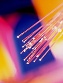 Bundles of optical fibres conducting light