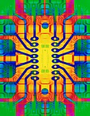 Computer artwork representing a circuit board