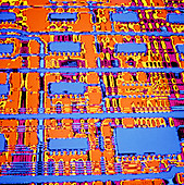 Computer artwork of a printed circuit board