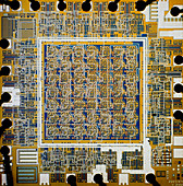Light micrograph of Ferranti microprocesspr chip