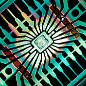 Macrophotograph of a silicon chip