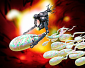 Medical nanorobot on sperm cell