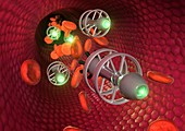 Nanorobots,computer artwork